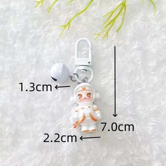 Skull Panda Phone Charm Keychain - White-3F0-1 - Picture 3 of 4